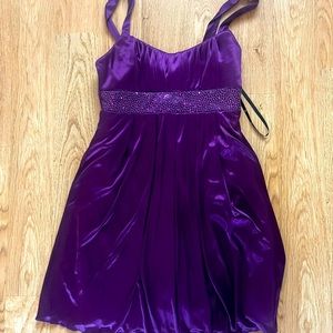 Purple silky dress